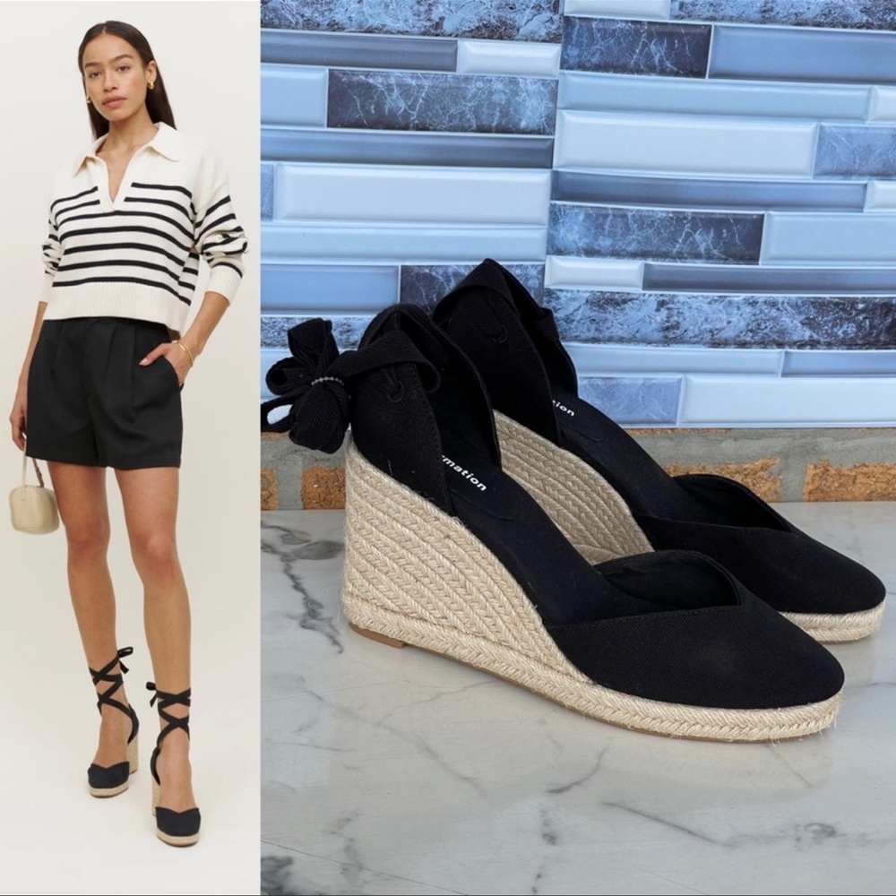 Reformation Camilla Lace Up Wedge Espadrille size 8.5